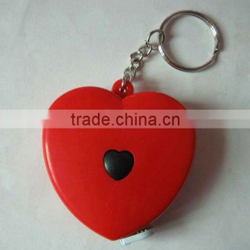 gift mini heart tape measure keyring