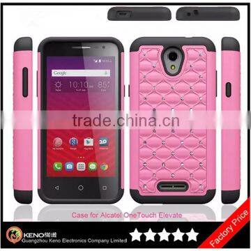 Keno Hybrid Studded Diamond Bling Case Cover for Alcatel OneTouch Elevate