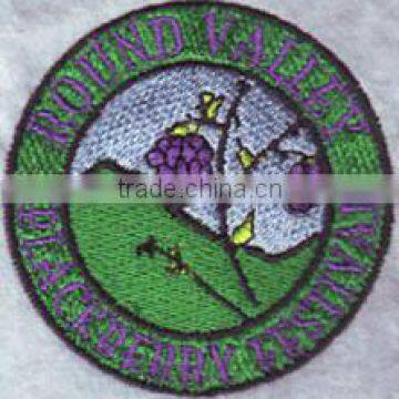 wholesale pueple grape round shape hand embroidery patch for clothes