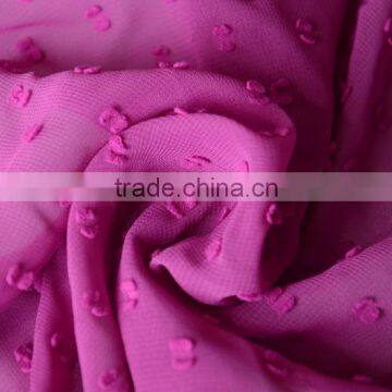 Wholesale Polyester Polka Dot Chiffon Fabric Jacquard Cutting Flower Georgette for Fashion Girl Dress