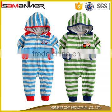 Infant baby hoodie one-piece stripe best driver autumn cute kids romper