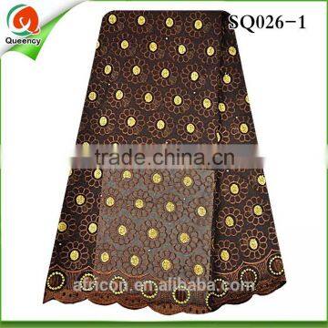 8 colors! High quality handcut newest SQ026-1 coffee swiss voile lace for dress