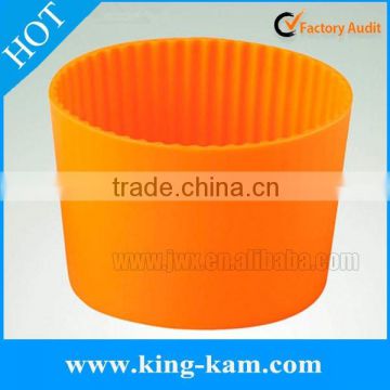 Eco-friendly silicone sleeve for coffee cup , heat resistant and anti-slip cup sleeve