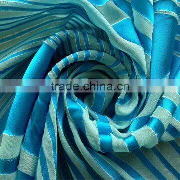 dyed and Burn out silk rayon satin fabric