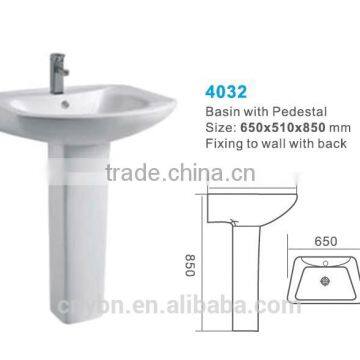 Made in China Bathroom Design Ceramic Pedestal Basin photo-2