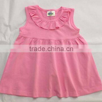Top Fashion Remake Designer Kids Clothes Girls Ruffle Top Sleeveless Red Fancy Tops for Girls photo-5