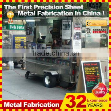 customized made metal street trailer mobile hot dog cart for sale