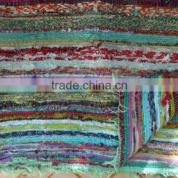 Indian Handmade Rug Vintage Carpet Hand Woven Old Fabric Decorative Floor Mats Indian Throw