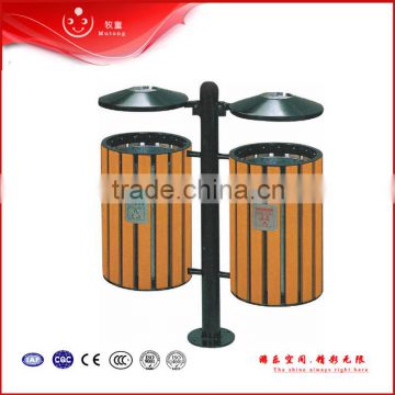 outdoor wood garbage can