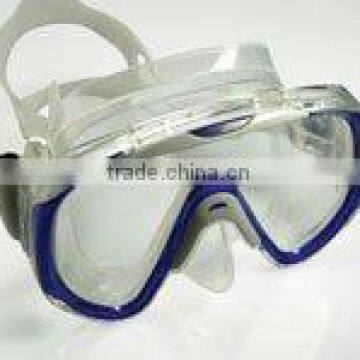 tempered glass lens free diving mask