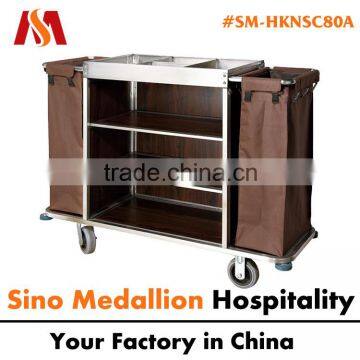 5 Star Hotel Resorts Guest Room Stainless Steel Room Cleaning Trolley