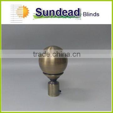 Curtain pole finials with stainless steel color, aluminium zinc curtain rod accessories, chrome curtain rod finials