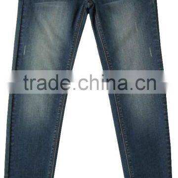 Adults new design women fashion wash skinny jeans gridding denim pants high quality facotry in China