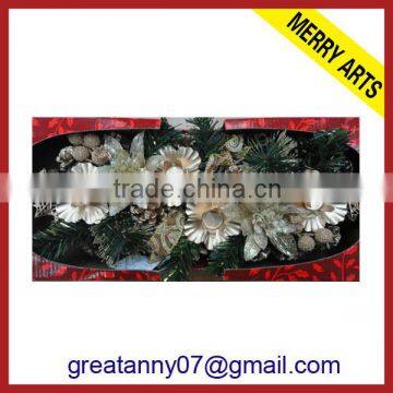 China wholesale christmas decorations decorated wood hurricane candleholder