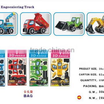 3D Intelligent MINI Engeeniering Truck puzzle 3D building blocks