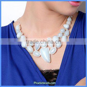 Wholesale New Arrival White Color Gemstone Chip Necklaces GN-N025