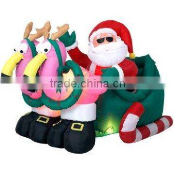 Santa in Sleigh with Pink