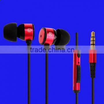 hot selling metal earbuds with mic for headfree /mp4 earbuds