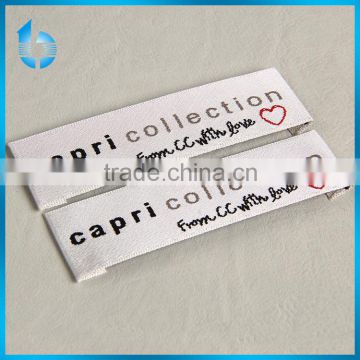 Hangzhou label factory custom woven labels for women wear