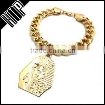 Hip Hop Egyptian King Bracelet Gold Plated