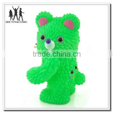 Bear shape Urban Soft PVC vinyl toy, OEM make Green Bear shape Soft PVC vinyl toy, Custom Soft PVC vinyl toy China factory