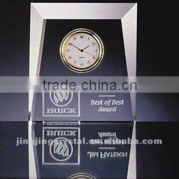 Simple crystal desk clock frosted LOGO