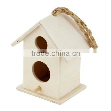 Cheap poplar plywood bird house with rope
