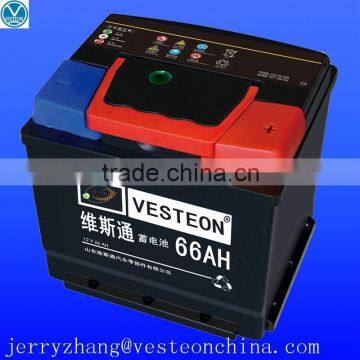 DIN standard maintenance free car battery 66AH/12V