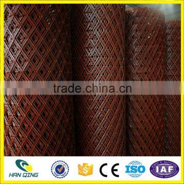 0.5mm thickness 10mmX25mm opening expanded wire mesh sheet with red brick color