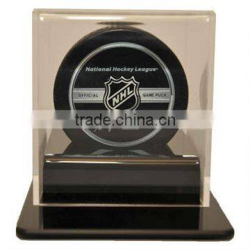 ACRYLIC SINGLE HOCKEY PUCK DISPLAY CASE CASEWORKS