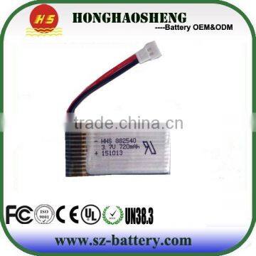 882540 3.7v rc helicopter battery 720mah polymer li-ion recahrgeable battery cell with 25c for Syma x5 x5c x5c-1