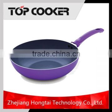 Aluminium Pressed non stick coating wok pan