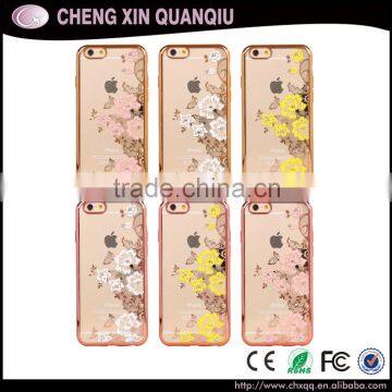 [CX]2016 luxury crystal bling electroplate TPU cell phone case soft sublimation case for iphone 6 / 6 plus case