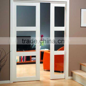 Frosted Glass White Pocket Door Design for Bathroom