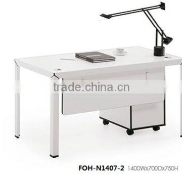 Cheap price MFC pure white home office desk by China supplier FOH-N1407-2