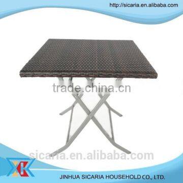 square PE wicker folding table