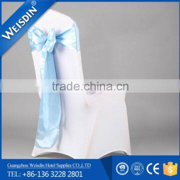 Hot sell manufacture white rycra chair cover with sash made in Guangzhou