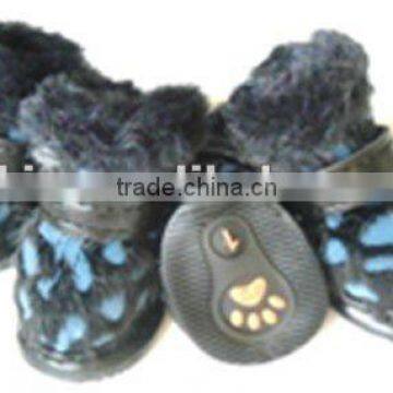 High Grade PU Leather Casual Pet Puppy Dog Winter Snow Warm Boot Shoes,Waterproof Anti-skidding Dog Shoes