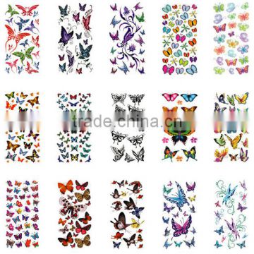 custom popular fashion lady waterproof butterfly temporary tattoo design