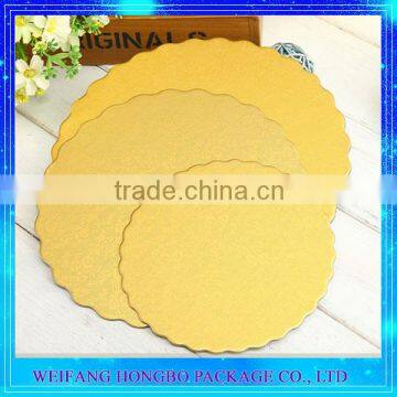 Food Grade Gold Round Cake Board With Tab For Wedding