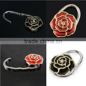 2016 New Rose Flower Scarf Folding Purse Handbag Bag Accessories/ Table Top Bag Holder Tea Bag Hanger photo-3