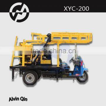 XYC-200 muntipurpose three wheel vehicle mounted hydraulic spindle drilling rig