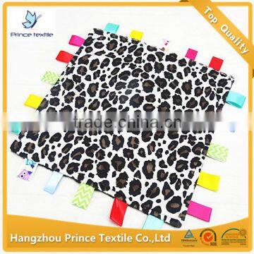 Lovely Snow Leopard Minky Print Mini Rag Blanket Baby Tag Blanket