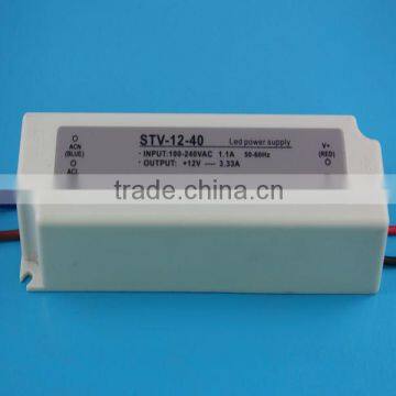 High quality110v 120v 220v 230v input waterproof ip67 dc 12v 3a 36w output long bright led driver power supply transformer