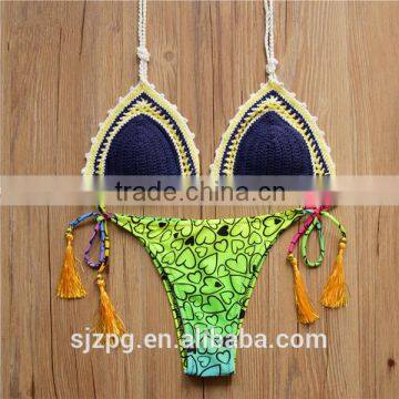 summer sexy girl handmade crochet bikini, crochet knitted bikini pure hand