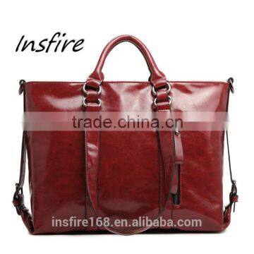 Woman Shopping Bag Wax-oil Leather Handbag Crossbody Bag photo-2