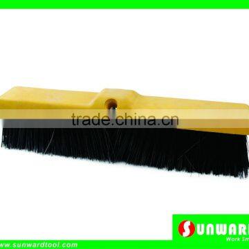 Heavy Duty Floor Sweeping Plastic Broom with Double Handle Holes,Stiff Poly Fiber