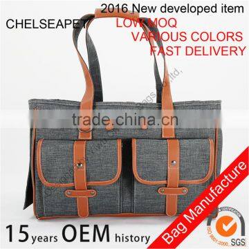 carrying tote dog carrier cat bags plastic mesh rip-free 2 tones oxford material