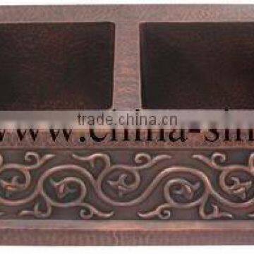 copper apron front sink