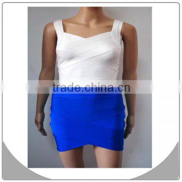 blue two piece women apparel sexy party top and skirt bandage set